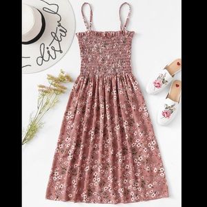 Spaghetti Strap Bandeau Pleated Floral Mini Dress